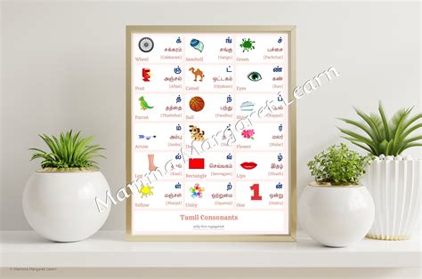 TAMIL Alphabet CHART Tamil Vowels and Tamil Consonants Chart - Etsy ...