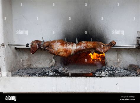 Lamb on the spit Stock Photo - Alamy