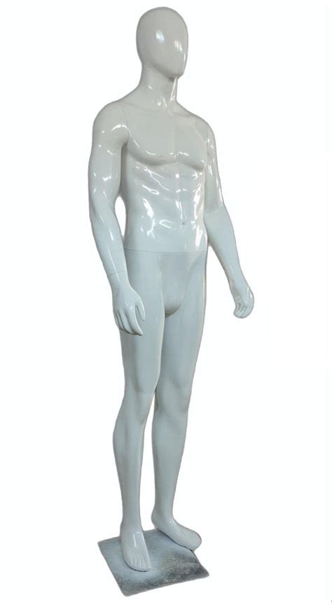 White Fiberglass Male Standing Mannequin For Garment Shop Feet H