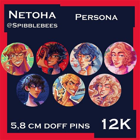 Jual A6 Persona Pins Yusuke Ryuji Makoto Joker Haru Futaba Ann Shopee Indonesia