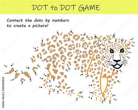 Connect The Dots By Numbers To Reveal A Cheetah In This Dot To Dot Educational Challenge For