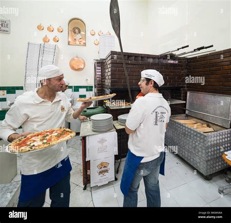 Interior Of Lantica Pizzeria Da Michele Naples Italy Stock Photo Alamy