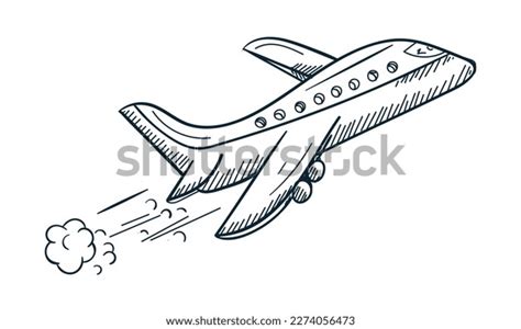 Vector Plane Outline Illustration Line Art Stock Vector (Royalty Free ...