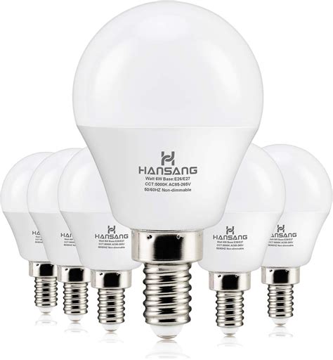 Hansang E12 LED Bulb Daylight 5000K 60 Watt Equivalent Ceiling Fan