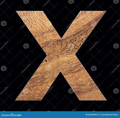 Alphabet En Bois Majuscule X Fond Noir Image Stock Image Du Panneau