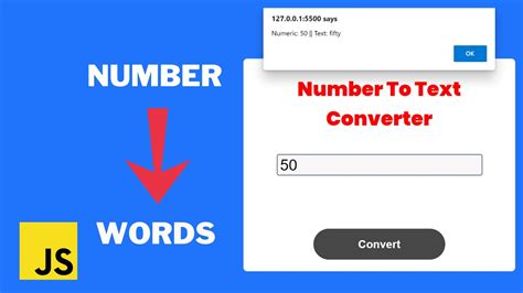 How To Convert Numbers To Stringswords Using Js Youtube