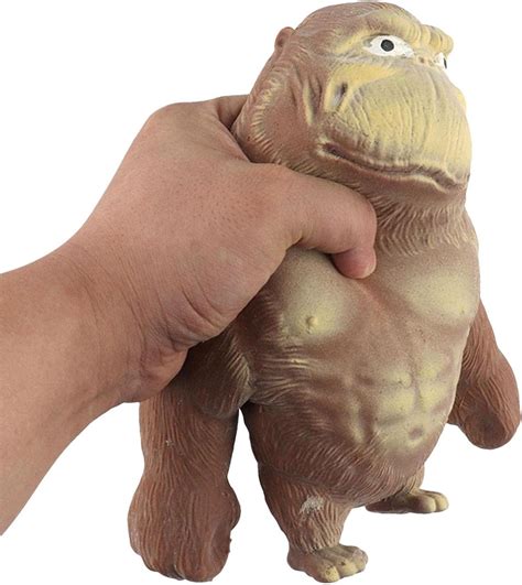 Fanelod Stretch Gorilla Toy Figure Gorilla Latex Funny Brown Monkey