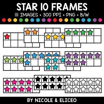 Star Ten Frame Clipart By Nicole And Eliceo Teachers Pay Teachers