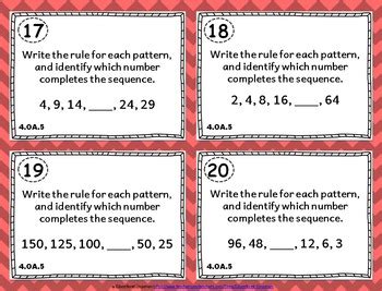 Th Grade Oa Task Cards Bundle Operations Algebraic Thinking Task