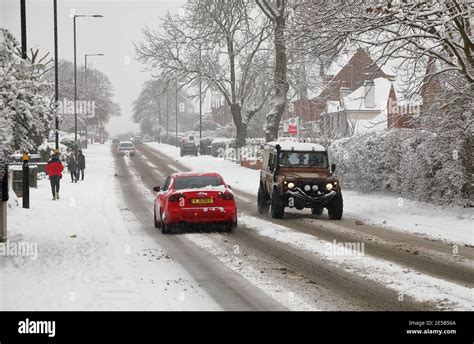 Snowy and icy weather conditions in Birmingham, England, UK (January ...