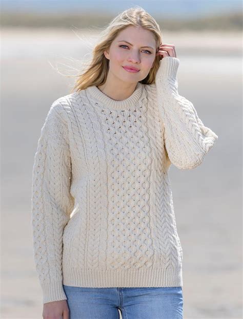 Merino Aran Sweater Sweaters For Women Irish Sweater