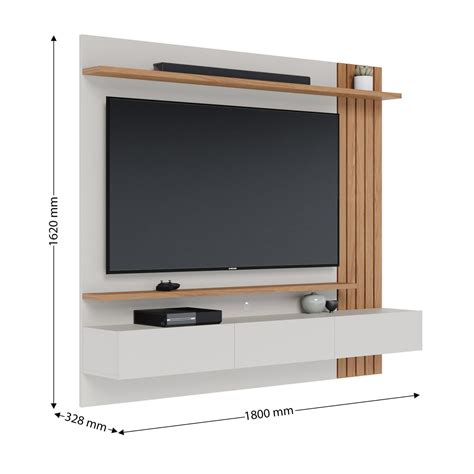 Painel Para TV até 70 Polegadas 3 Portas Basculantes 2 Prateleiras