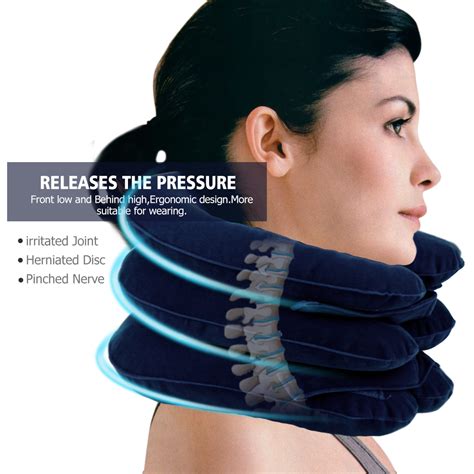 GRISE Dispositif Gonflable De Traction Cervicale Oreiller De Massage