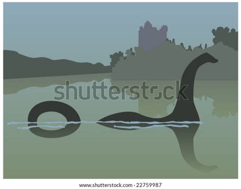 Vector Illustration Loch Ness Monster Swimming Stock Vector Royalty Free 22759987