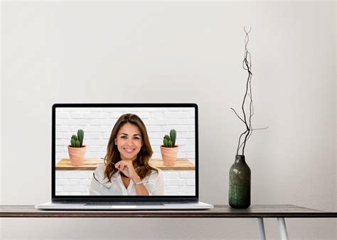 Minimalist Zoom Background, Home Office Zoom Backdrop, Shelf and Plant ...