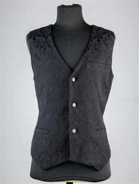 Black Pattern Mens Gothic Vest Devilnight Co Uk