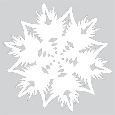 Paper Snowflake with Abstract Pattern Cut out Template | Free Printable ...