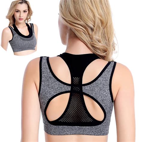 Women Quick Drying Seamless Sports Padded Strapless Bra Shockproof Fake