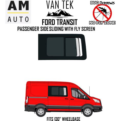 Am Auto Ford Transit Passenger Side Sliding Window With Fly Screen Van Tek