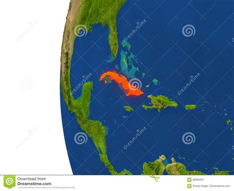 Cuba On Globe Stock Illustration Illustration Of Geography 86264421