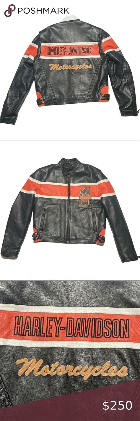 Harley Davidson Motorcycle Leather Riding Jacket Mens Small Biker