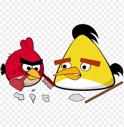 Angry Birds Art Red Yellow Angry Birds Chuck And Red PNG Transparent