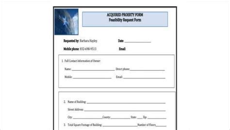 Free Sample Feasibility Request Forms In Pdf Ms Word Form