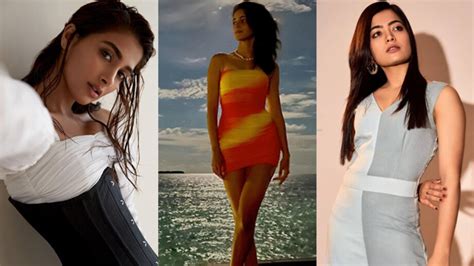 Curvaceous Hot Babes Pooja Hegde Ananya Panday And Rashmika Mandanna Shine Bright Like