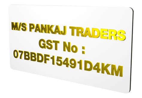 Gst Plate Gst No Plate Gst Name Plate Custom Acrylic Golden Gst No Name Plate