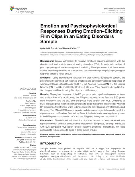 PDF Emotion And Psychophysiological Responses During Emotion