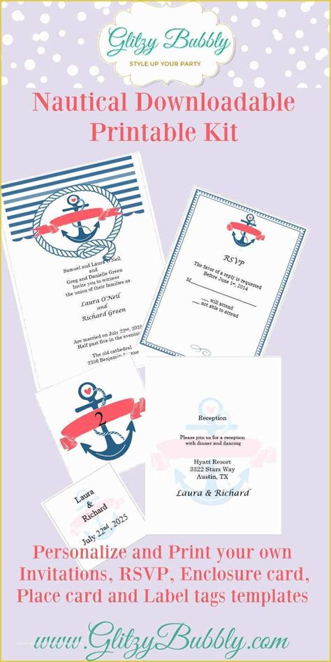 Free Nautical Invitation Templates Of Nautical Style Wedding Invitation