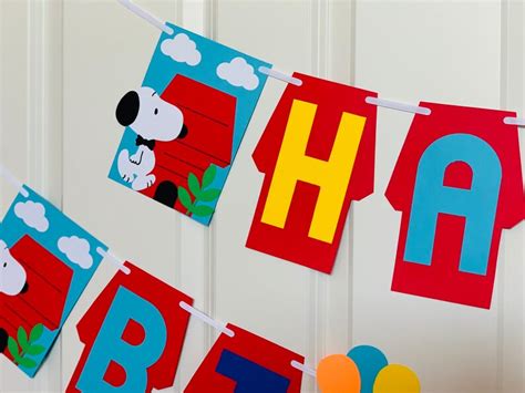 Snoopy Happy Birthday Banner / Snoopy Party / Snoopy Birthday | Etsy