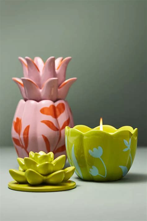 Cara Fruity Lychee And Pink Dragon Fruit Pineapple Ceramic Candle