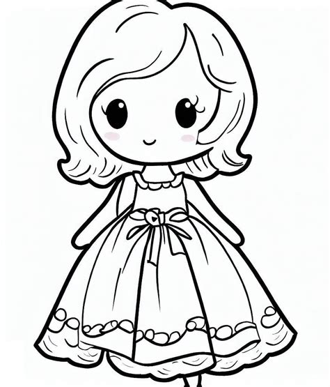 Coloriage Jolie Fille En Robe T L Charger Et Imprimer Gratuit Sur