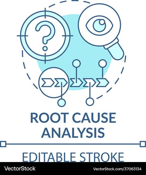 Root cause analysis blue concept icon Royalty Free Vector