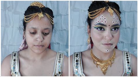 Goddess Radha Inspired Makeup Tutorial Radha Rani Makeup Youtube