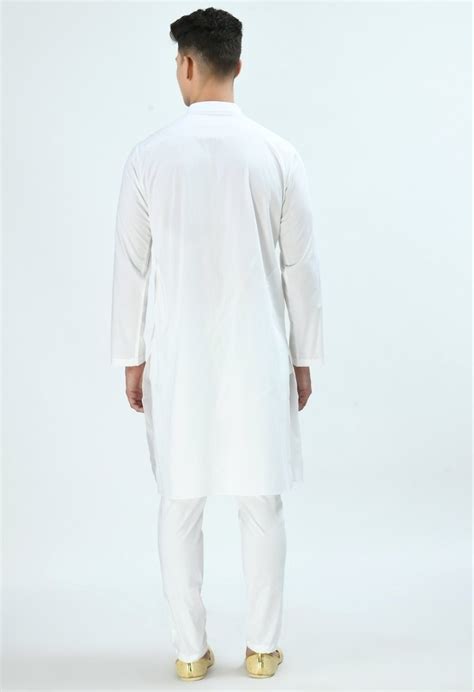 Solid DESIGN TREND Mens White Cotton Kurta Pajama Set At Rs 780 Piece