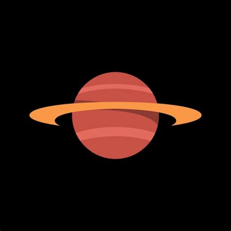 Planeta Saturno Con Anillos Ilustración Vectorial De Estilo Plano Icono Espacial Para Niños