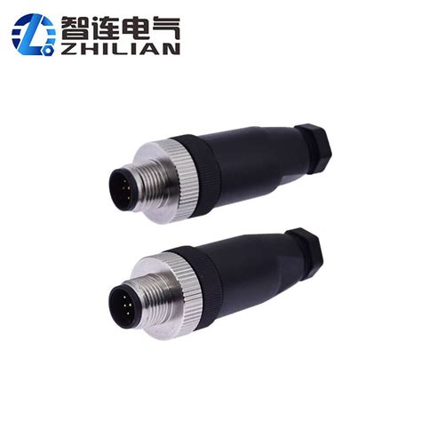 M12 Male Straight Assmbly Connector Cable Mount Connector Ip67 Ip68