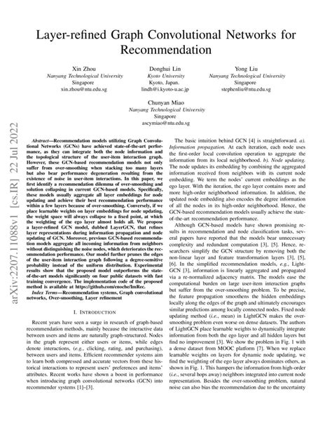 Layer Refined Graph Convolutional Networks For Recommendation Deepai