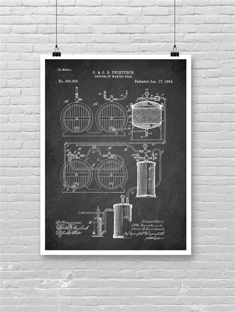 Process Of Making BEER Patent Poster Beer Patent Print Cool Gift Beer