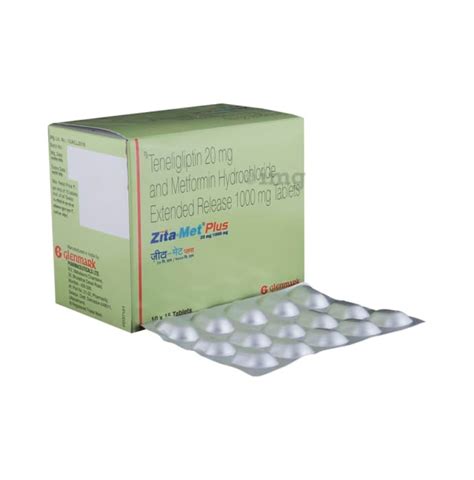 Glenmark Zita Met Plus 1000mg 20mg Tablet 1 10 Prescription Rs 167