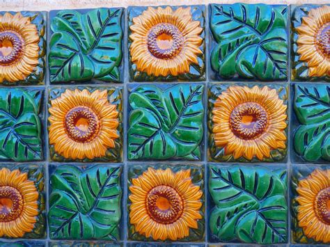 Free Images Plant Flower Pattern Green Ceramic Tile Yellow