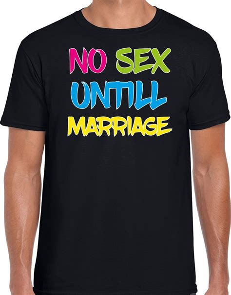 Bellatio Decorations Foute Party T Shirt Heren No Sex Untill Marriage