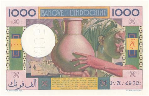 Dschibuti 1000 Francs Woman With Jug 1946 Specimen UNC P 20s