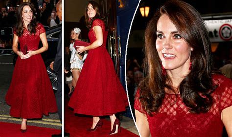 Kate Middleton Duchess Of Cambridge Stuns In Sheer Red Dress Express