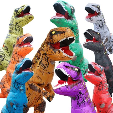 Fantasia Dinossauro T Rex Roupa Inflavel Para Adulto Marr N Cuotas