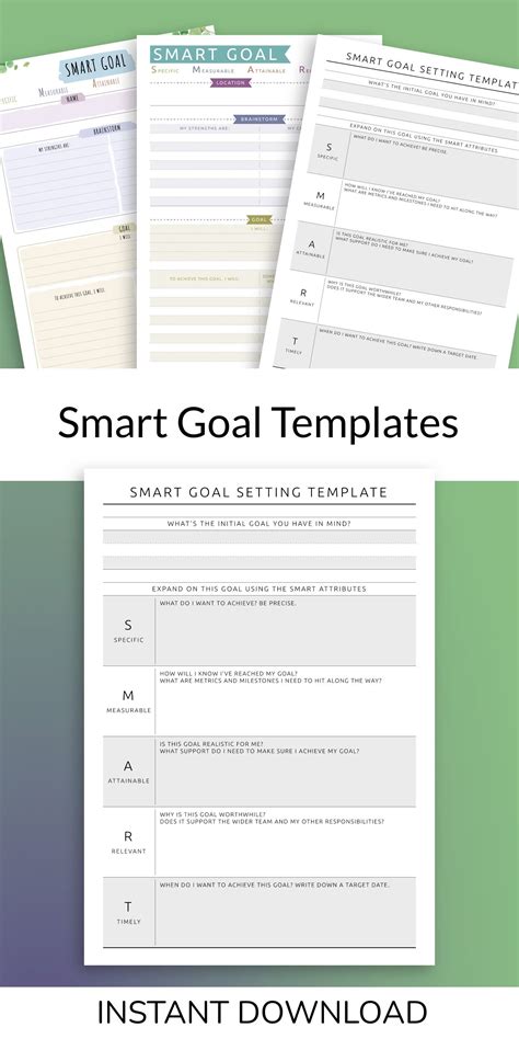 Smart Goal Templates Smart Goal Sheet Smart Goals Template Fillable