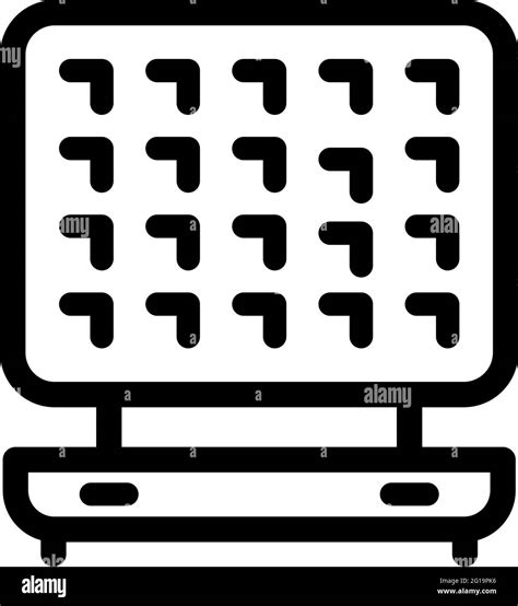 Vector Waffle Iron Icon Outline Kitchen Waffle Iron Logo For Web