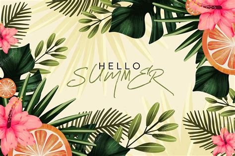 Free Vector Hand Painted Watercolor Hello Summer Illustration